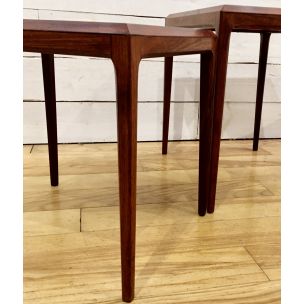 3 vintage rosewood coffe tables by Johannes Andersen for Silkeborg Denmark 1960