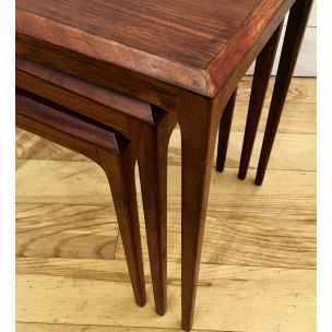 3 vintage rosewood coffe tables by Johannes Andersen for Silkeborg Denmark 1960