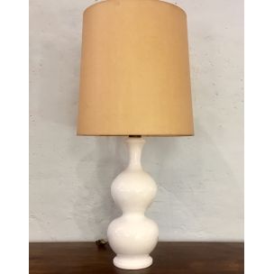 Large vintage lamp in white ceramic, France, 1960s