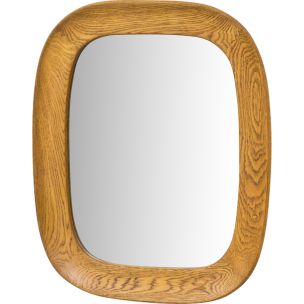 Vintage oak wall mirror by Per Argén for Fröseke, 1950s