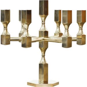 Vintage brass Candelabra by Lars Bergsten for Gusum, 1972