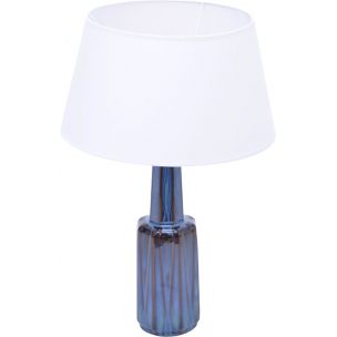 Lampe vintage en grès modèle "1033" avec vitrage en céramique bleue par Soholm