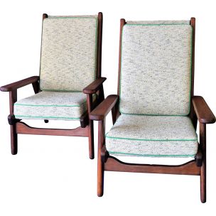 Paar van 2 vintage Guariche FS 108 fauteuils, Free-Span editie, 1954