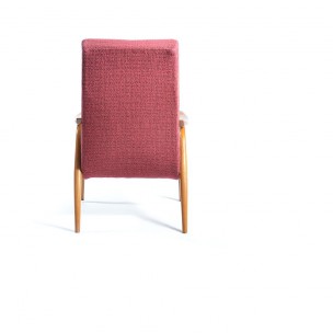 Paire de fauteuils vintage en bois et tissu - 1960