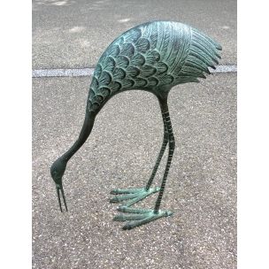 Heron or large vintage solid brass wader, 1970