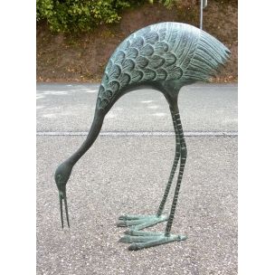 Heron or large vintage solid brass wader, 1970