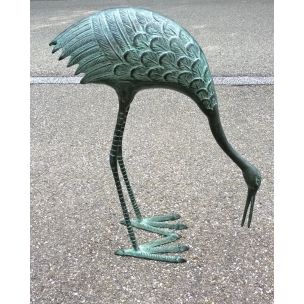 Heron or large vintage solid brass wader, 1970