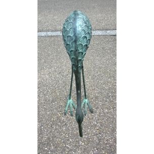 Heron or large vintage solid brass wader, 1970