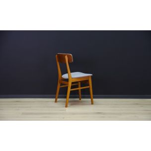 Set of 2 vintage beech wood chairs, Denmark, 1960-70s
