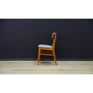 Set of 2 vintage beech wood chairs, Denmark, 1960-70s