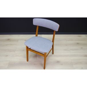 Set of 2 vintage beech wood chairs, Denmark, 1960-70s