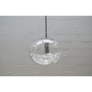 Vintage clear glass suspension by Koch & Lowy for Peill & Putzler, Alemanha 1970