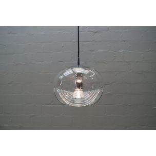 Vintage clear glass pendant lamp by Koch & Lowy for Peill & Putzler, Germany 1970