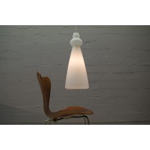 Vintage opaline glass pendant lamp, Germany, 1960s