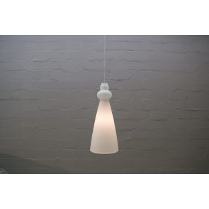 Vintage opaline glass pendant lamp, Germany, 1960s