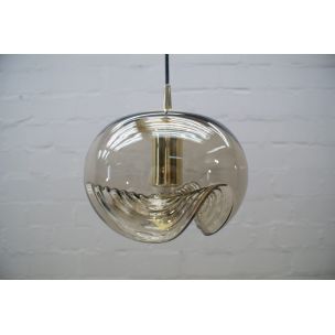Vintage smoked glass suspension by Koch & Lowy for Peill & Putzler, Alemanha 1960