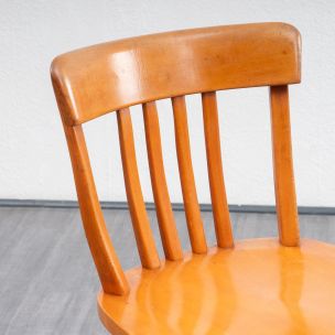 Vintage adjustable desk chair in solid beech, 1950s