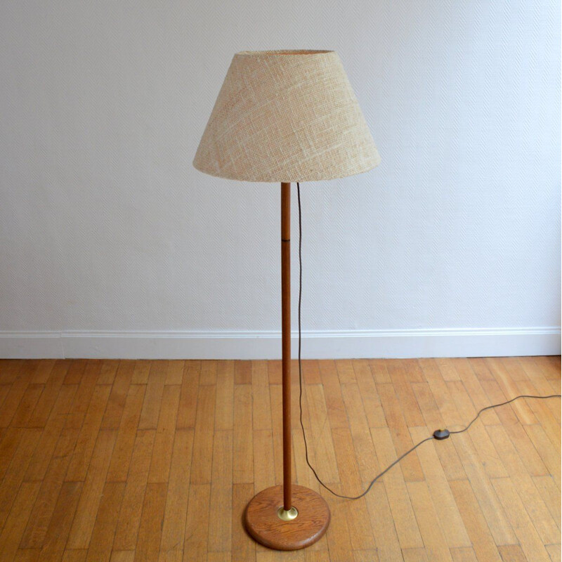 Vintage "Temde" teak floor lamp, Switzerland, 1960