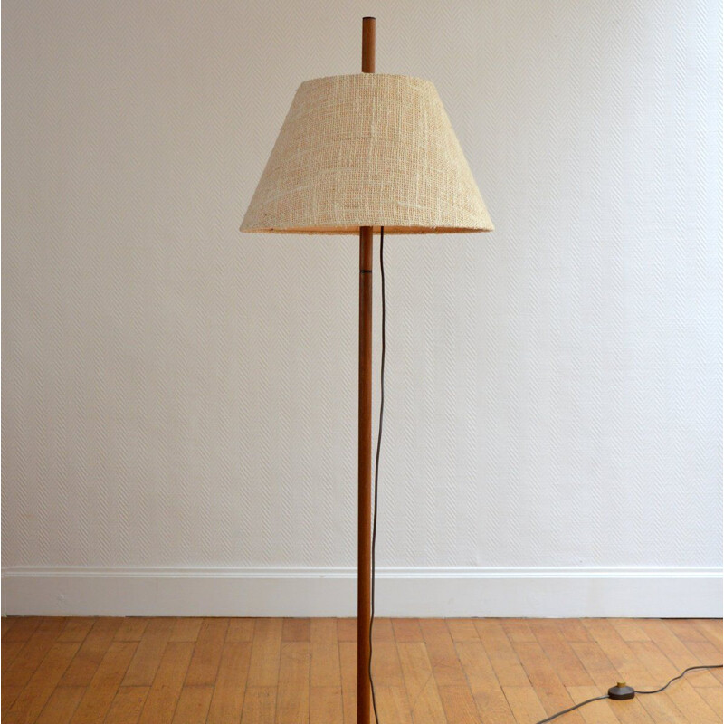 Vintage "Temde" teak floor lamp, Switzerland, 1960