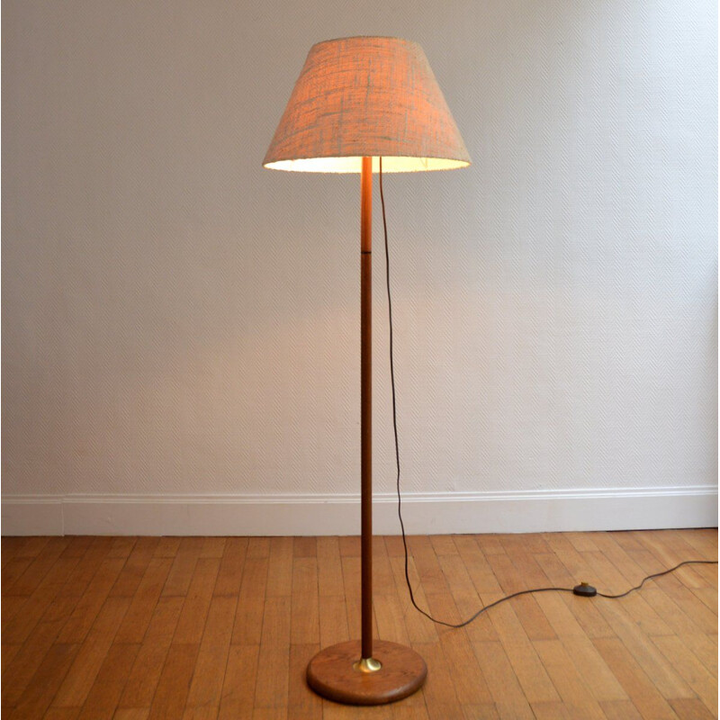 Vintage "Temde" teak floor lamp, Switzerland, 1960