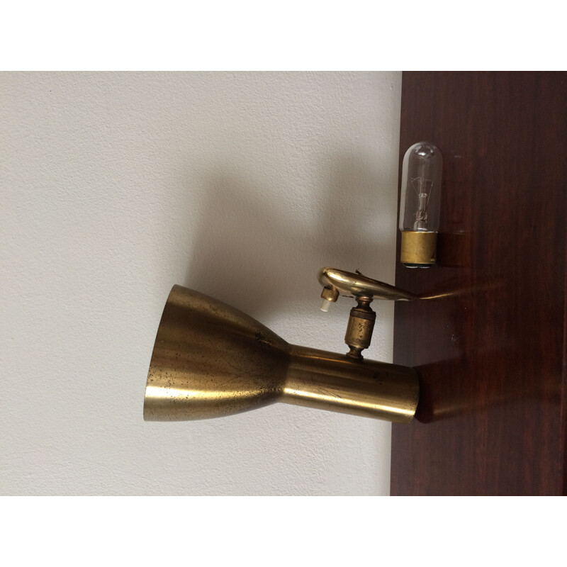 Italian brass articulated vintage wall lamp, 1950s