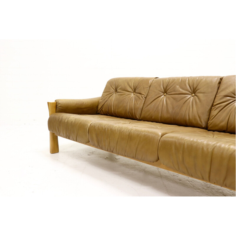 Brazilian style vintage sofa in leather, 1960s