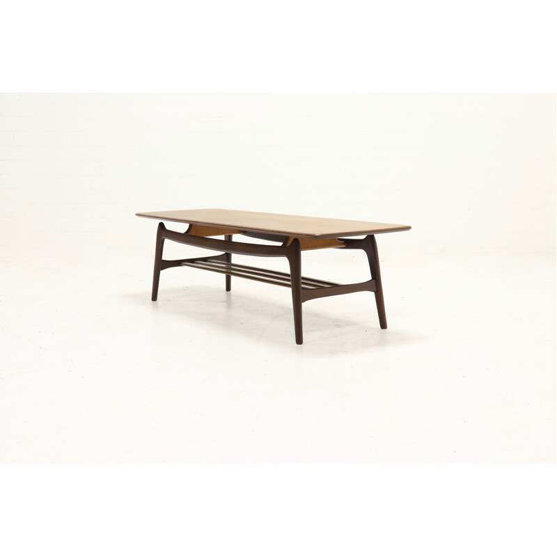 Vintage teak coffee table by Louis van Teeffelen for WeBe, 1950s