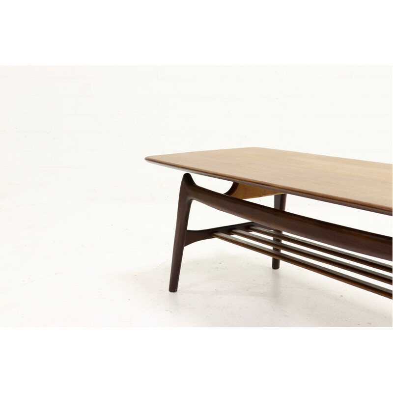 Vintage teak coffee table by Louis van Teeffelen for WeBe, 1950s