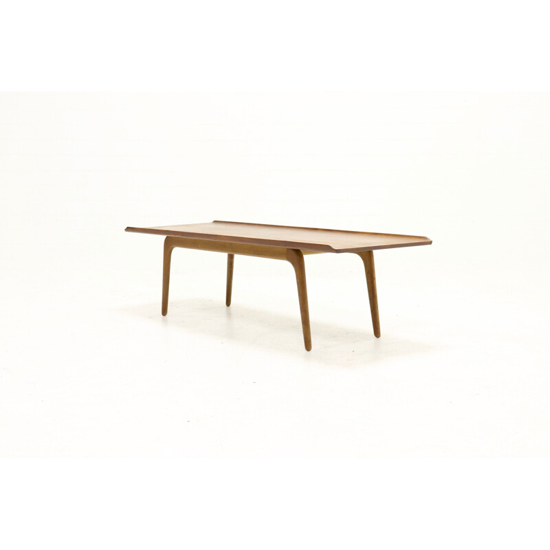 Vintage teak and oak coffee table by Aksel Madsen Bender for Bovenkamp, 1960s