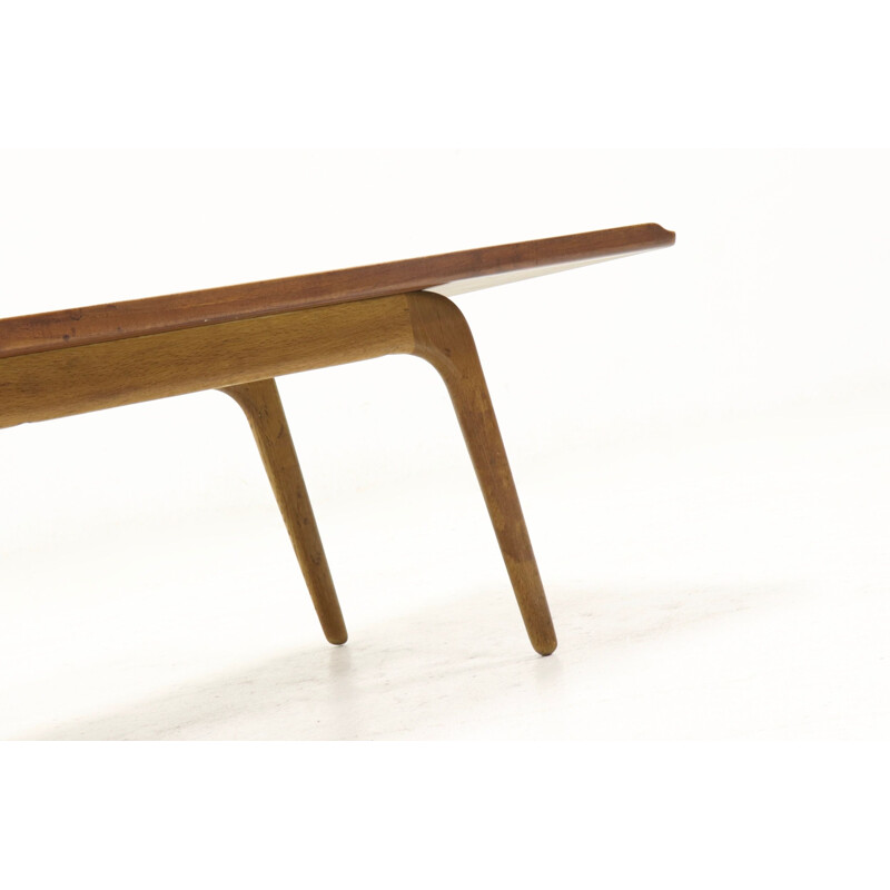 Vintage teak and oak coffee table by Aksel Madsen Bender for Bovenkamp, 1960s