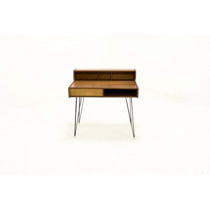 Vintage Dutch design hairpin desk, 1950s