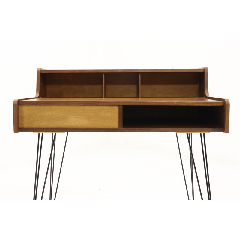 Vintage Dutch design hairpin desk, 1950s