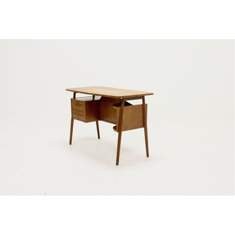 Vintage Danish teak desk by Gunnar Nielsen for Tibergaard, 1960s