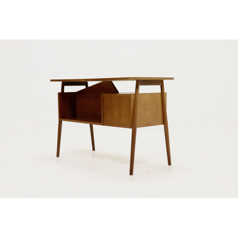 Vintage Danish teak desk by Gunnar Nielsen for Tibergaard, 1960s