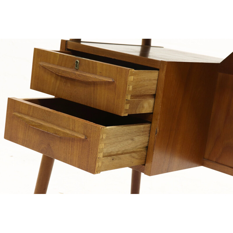 Vintage Danish teak desk by Gunnar Nielsen for Tibergaard, 1960s