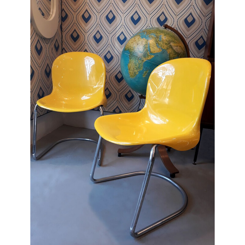 Pair of vintage "Cadsana" chairs by Pier Luigi Gianfranchi for ICF De Padova, 1970s