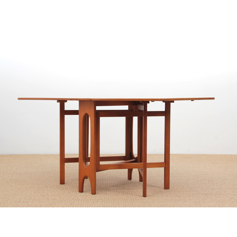 Vintage teak dining table with flaps 
