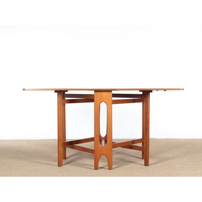 Vintage teak dining table with flaps 