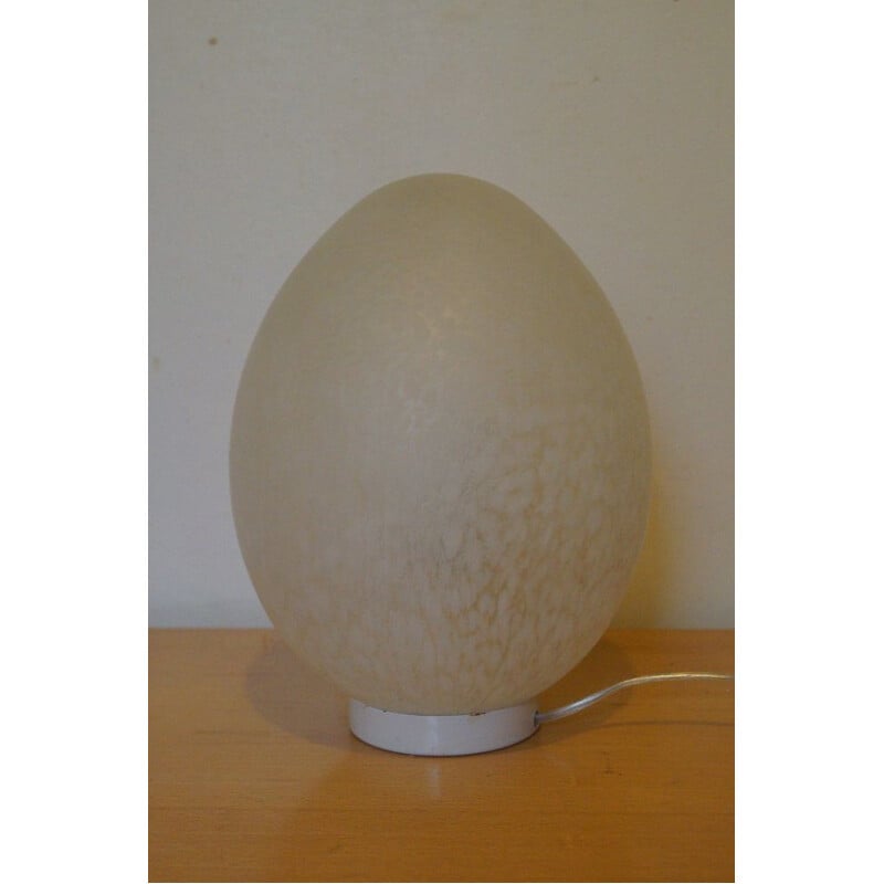 Vintage glass egg lamp, 1970s