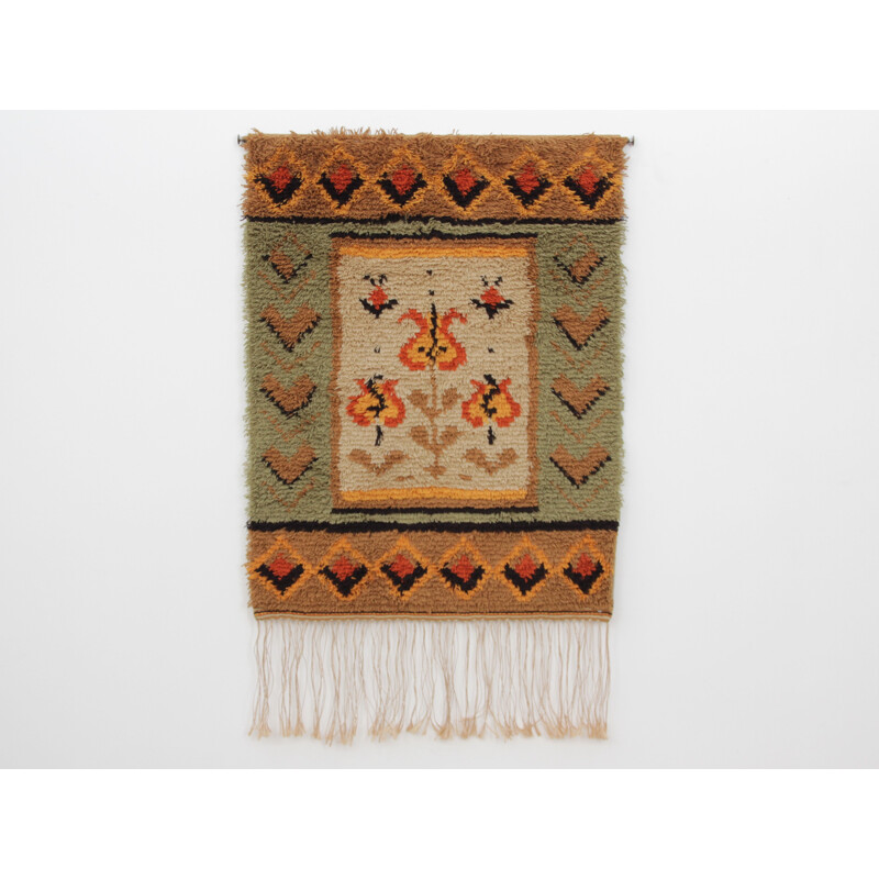 Vintage wool wall tapestry by Skade Soöderholm, Finland