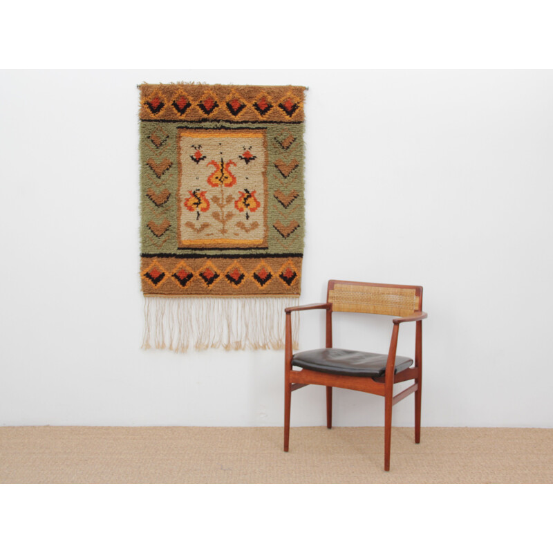 Vintage wool wall tapestry by Skade Soöderholm, Finland