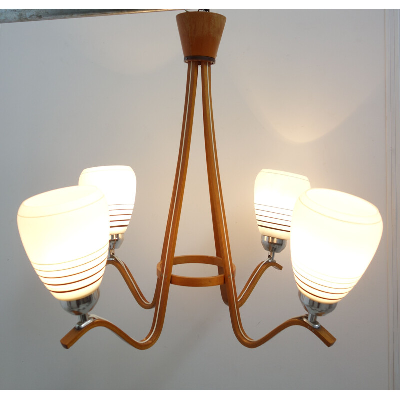 Chandelier vintage par Drevo 1960