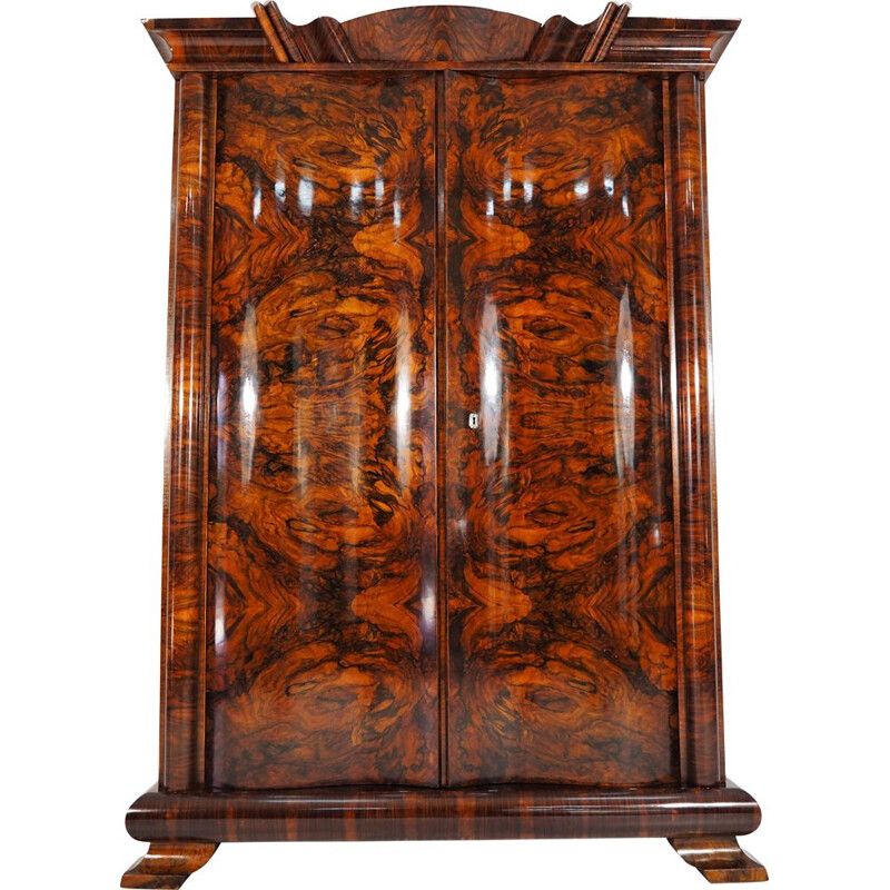 Armoire vintage Art Déco en noyer, 1940