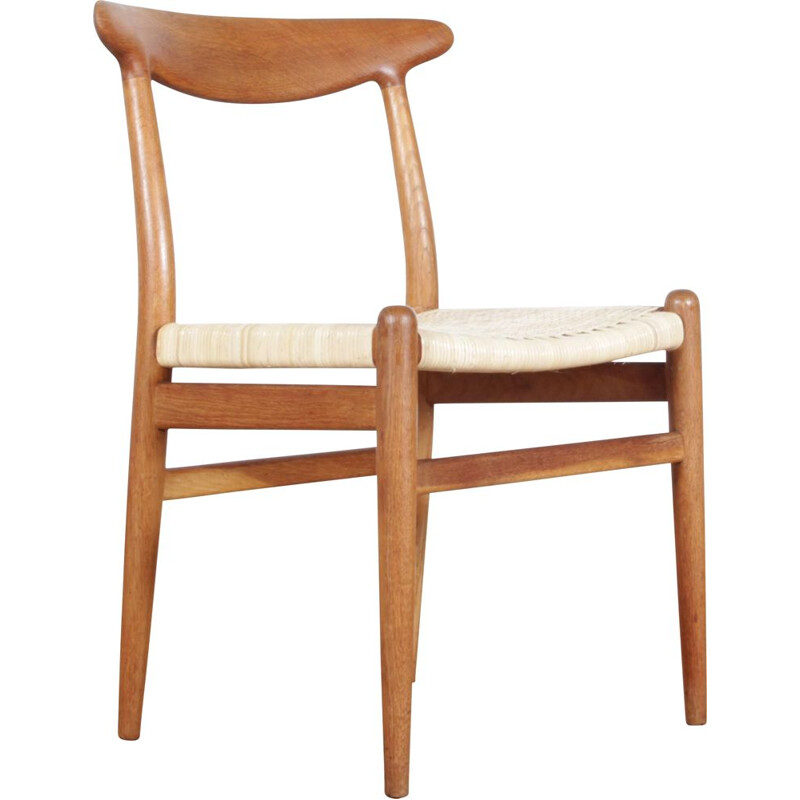 Vintage set of 6 Scandinavian W2 chairs by Hans Wegner