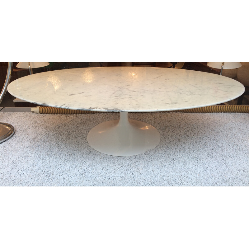 Knoll vintage coffee table in marble and metal, Eero SAARINEN - 1970s