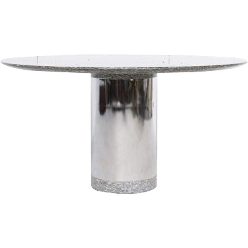 Vintage dining table by Lino Sabattini in granite and steel, 1980s
