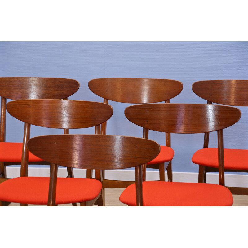 Suite vintage de 6 chaises danoises en teck par Falsled, 1960