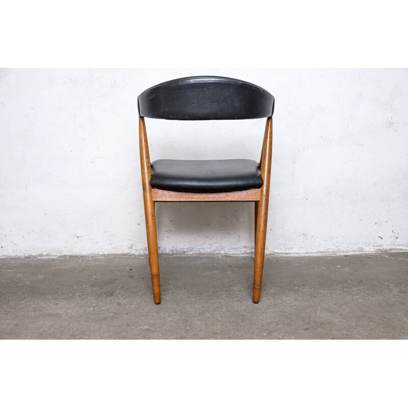 Vintage Teak & Skai Chair by Kai Kristiansen for Schou Andersen, 1960s