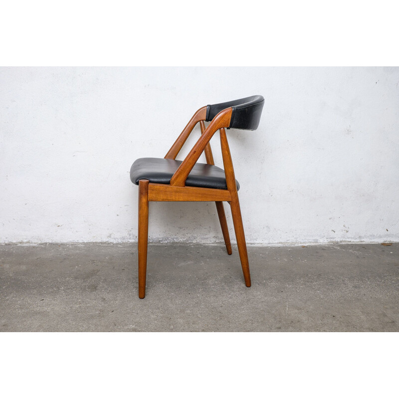 Vintage Teak & Skai Chair by Kai Kristiansen for Schou Andersen, 1960s