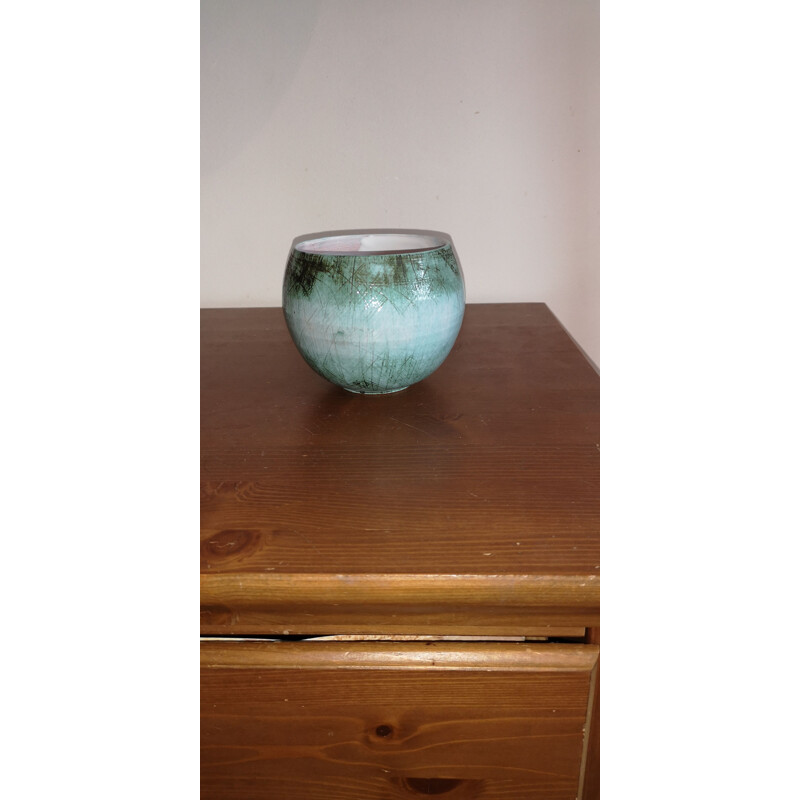 Vintage green ceramic vase 1950